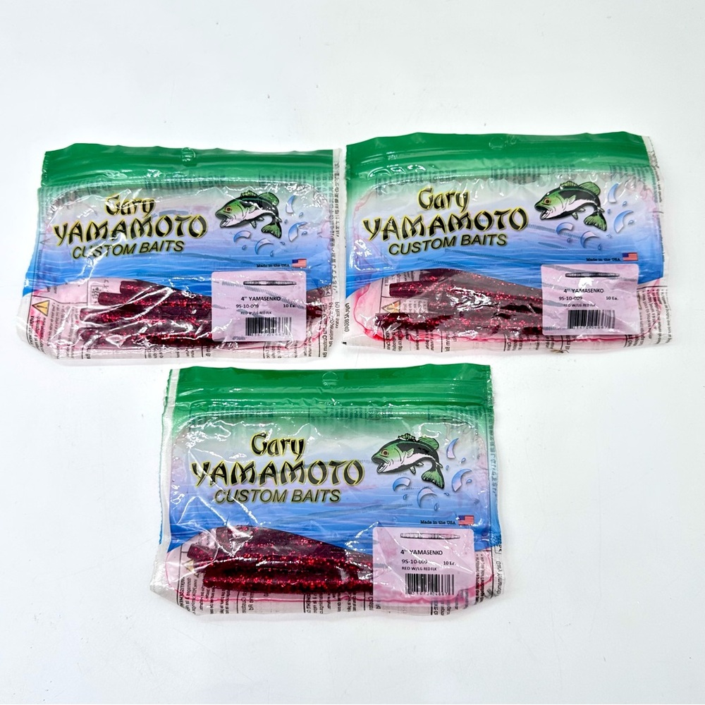 Set of 3 Gary Yamamoto Custom Baits 4" Yamasenko soft plastic fishing worms